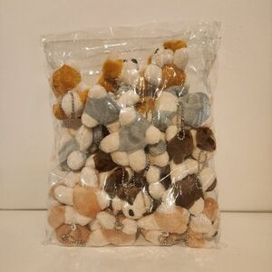 Brand New 20 Piece Bag Plush Dog Keychain/Bag Charms